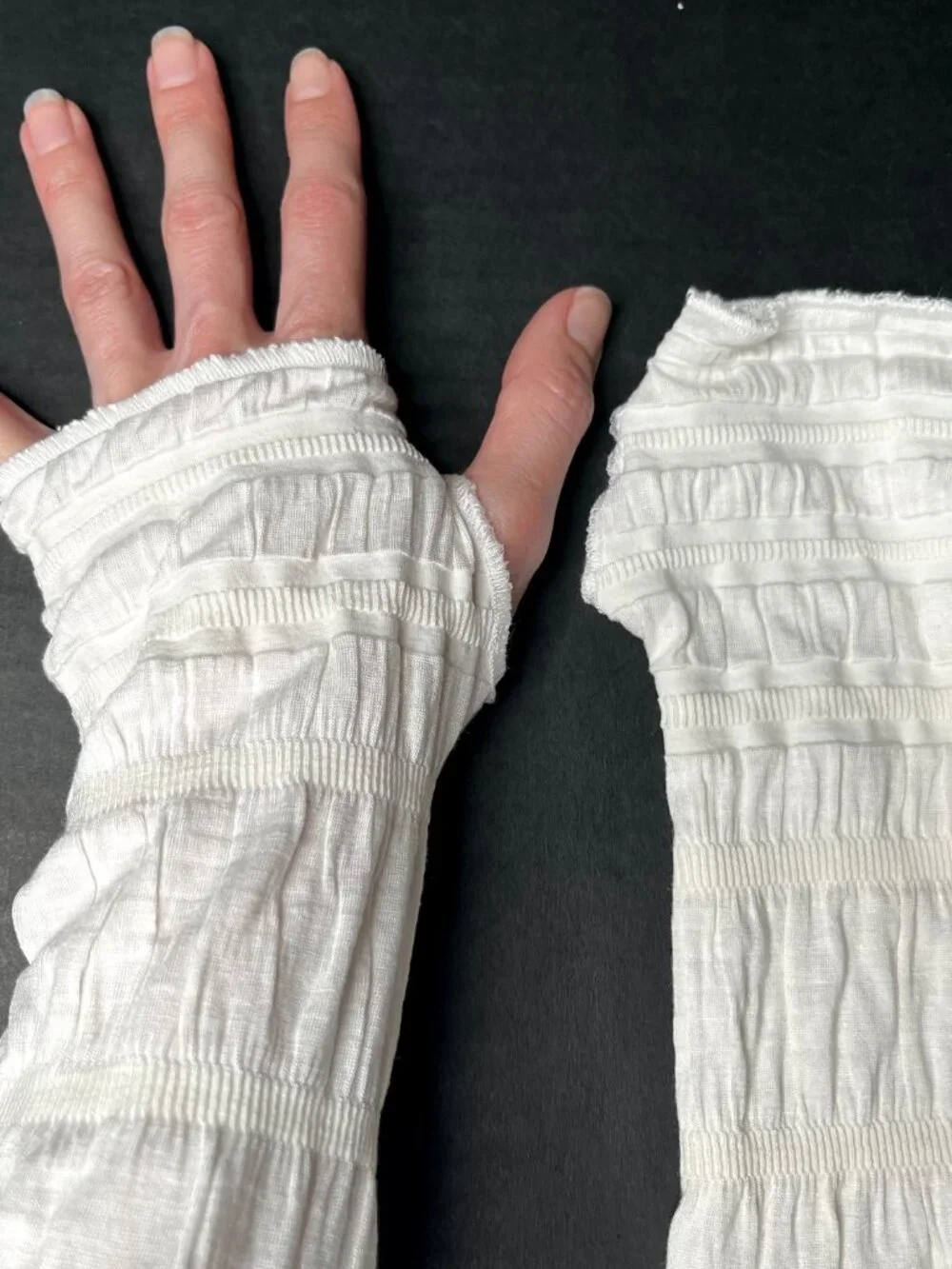 Cream White Mummy Gloves Hand Covers Bandage Arm Covers Ghost Zombie Striped New